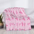 thumbnail image 3 of Naloa Breast Cancer Awareness 1 Flannel Blankets - Thick and Warm Blanket for Winter, Soft Fuzzy Plush King Blanket for All Seasons50"x40", 3 of 6