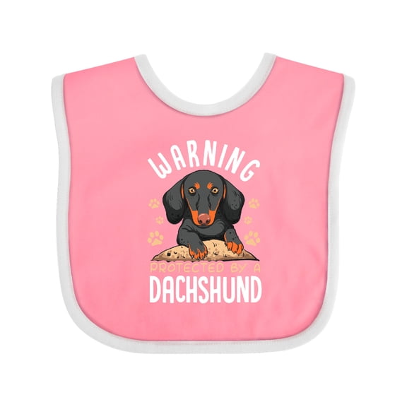 Inktastic Protected by a Dachshund Dog Boys or Girls Baby Bib