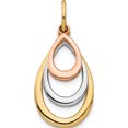 thumbnail image 1 of 14K Two-tone & White Rhodium Polished Tear Drop Pendant, 1 of 5