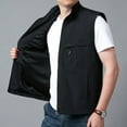 thumbnail image 4 of Krdevn Men Jacket Vest Overalls Vest Pocket Outdoor Casual Plain Slim Comfortable Jacket,Tank Tops Men,XL, 4 of 6