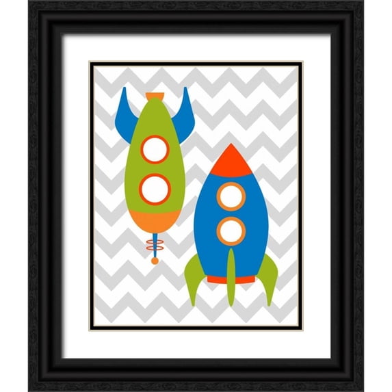 Robinson, Tamara 20x24 Black Ornate Wood Framed with Double Matting Museum Art Print Titled - Chevron Rocket IV