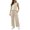 Beige-n1La, variant on Women 2 Piece Matching Sets Ladies Sleeveless Crop Top Trousers Set Womens Summer Casual Loungewear Outfit L2 Orange