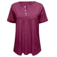 thumbnail image 4 of MHFRRA Short Sleeve Tops for Women Crew Neck T Shirt with Pockets Solid Color Casual Top S, 4 of 4