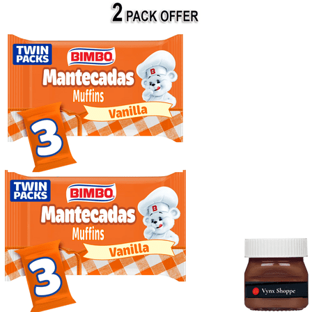 Bimbo Mantecadas Vanilla Muffins, 3 count, Muffins, 11.10 oz Bag