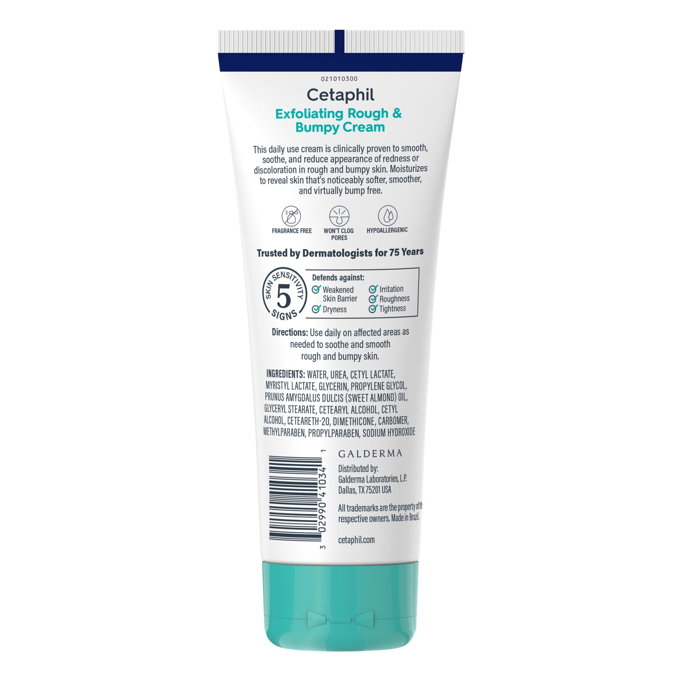 CETAPHIL Exfoliating Rough & Bumpy Cream, Lightweight Cream for All Skin Types, 8 oz Tube