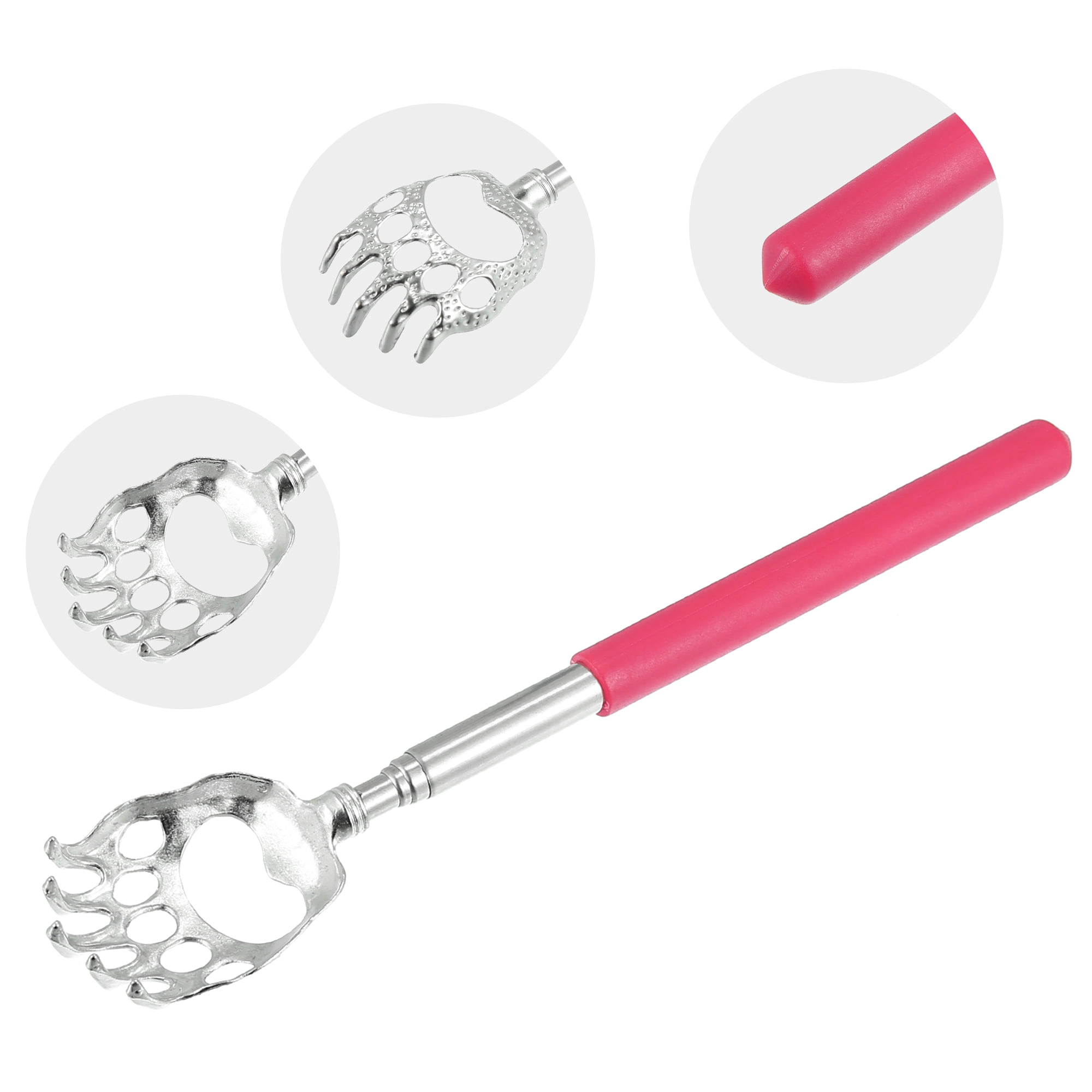 Unique Bargains 2 Pcs Extendable Claw Stainless Steel Pink