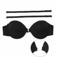 thumbnail image 6 of EliteGoogv Front Closure Bras For Women Lace Bras For Women Padded Semi Cup Push Up Wireless Womens Bras Everyday Bras For Women Black 32, 6 of 8