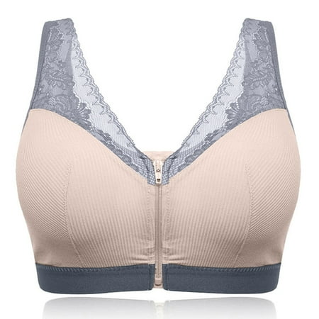 

yotyukeb Bras For Women Adjustable Zero-Pressure Support Bra Front Zipper Support Breast Bra Nightgowns For Women Sleepwear For Womens Pajamas For Women