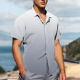thumbnail image 4 of Mens Medium Shirts Tee Shirts for Men Mens Button Down Shirts Short Sleeve Gradient Casual Summer Beach Untucked Dress Shirt Vacation Wedding Clothes, 4 of 6