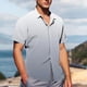 thumbnail image 2 of Mens Casual de Manga Corta Botón Abajo Camisas de Impresión Turndown Cuello Botón Camisa Poliéster, Moda de Verano Superior para Hombres Al Aire Libre, 2 of 6
