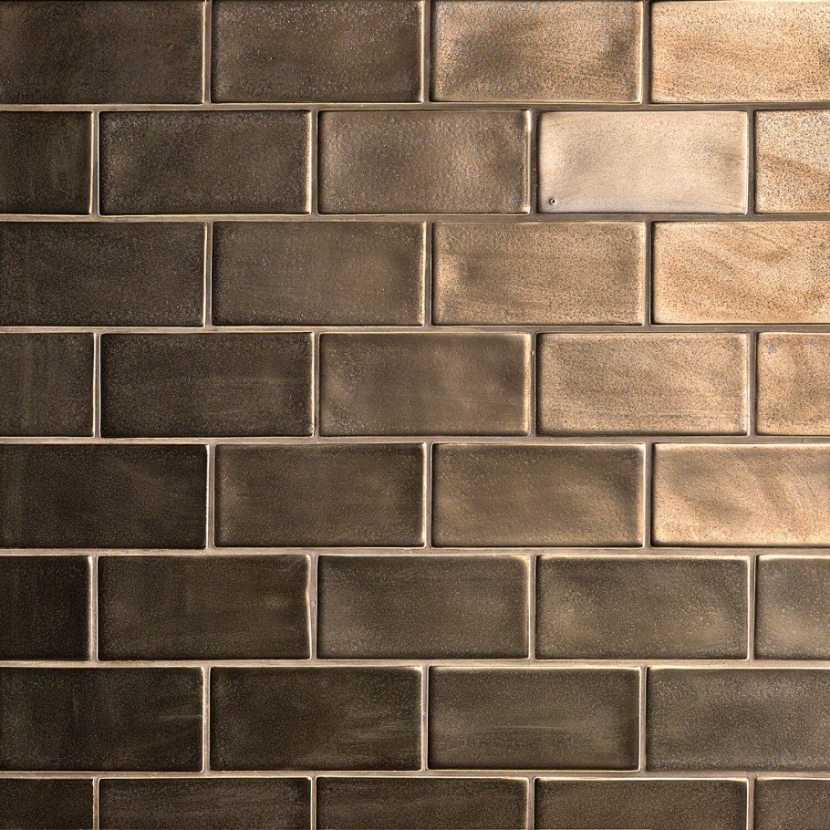 Divine Metallic Copper 3 in. x 6 in. Polished Ceramic Subway Tile (32