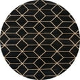 thumbnail image 1 of Ahgly Company Machine Washable Indoor Round Abstract Coffee Brown Area Rugs, 5' Round, 1 of 7