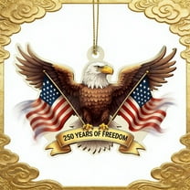 250 Years Ornament, White House Shaped Decor Patriotic Print Acrylic Hanging Festive Holiday Supply for History Fans’ Collections, Memorials and Parties