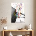 thumbnail image 2 of Elephant Stock Piano Performance Wall Art - Vertical Canvas Wall Art - Living Room Wall Decor - Music Canvas - White And Gray Decor By Ashvin Harrison - 24" x 36", 2 of 4