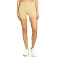 thumbnail image 2 of Women's Casual Stretch Elastic Waist Solid Basic Mini Biker Shorts Pants (Pack of 3), 2 of 4