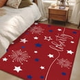 thumbnail image 5 of Rectangle Area Rug 4x6ft, 4th of July White Blue Star on Red Non-Shedding Washable Area Rug, Patriotic Liberty Concept Non Slip Low-Profile Rugs for Living Room, Bedroom Dining Room, 5 of 9