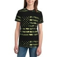 thumbnail image 3 of Wukai American Flag Camo Youth Unisex Short Sleeve T-Shirt for Boys, Girls, Teens, and Kids-X-Small, 3 of 7