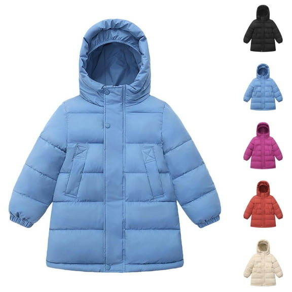 Mwjwdo Down Cotton Jacket Girls Hooded Parkas Winter Padded Coat Kids Thick Warm Loose Puffer Snow Wear Outwear Beige 11 Years