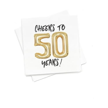 Foryourparty.Com Talk 50 To Me Party Napkins - White and Gold