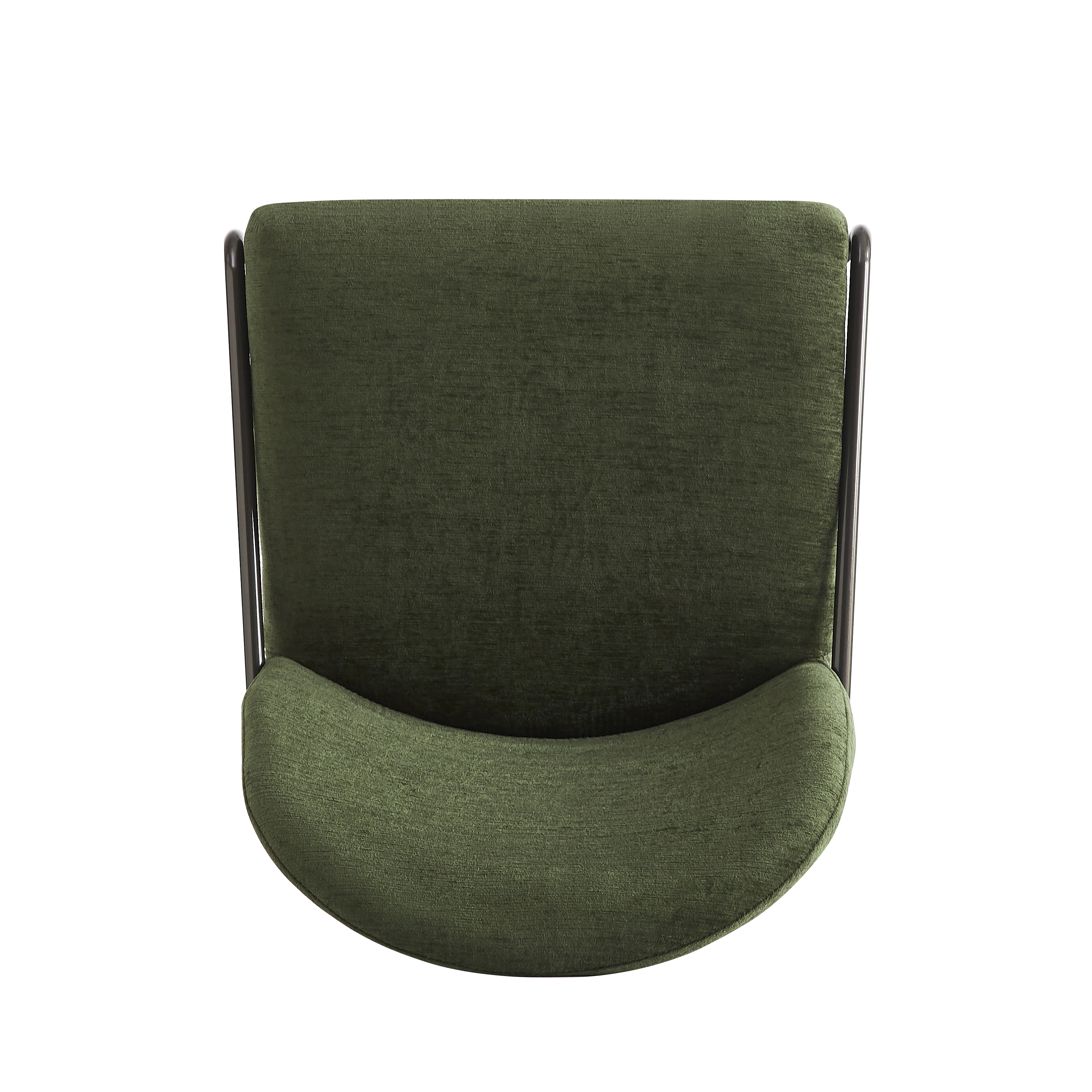 Euroco Upholstered Dining Chairs Set of 2, Mid Century Modern Kitchen Chairs with Cushion Seat and Iron Frame, Side Chairs for Home Office, Living Room, Dining Room,Green