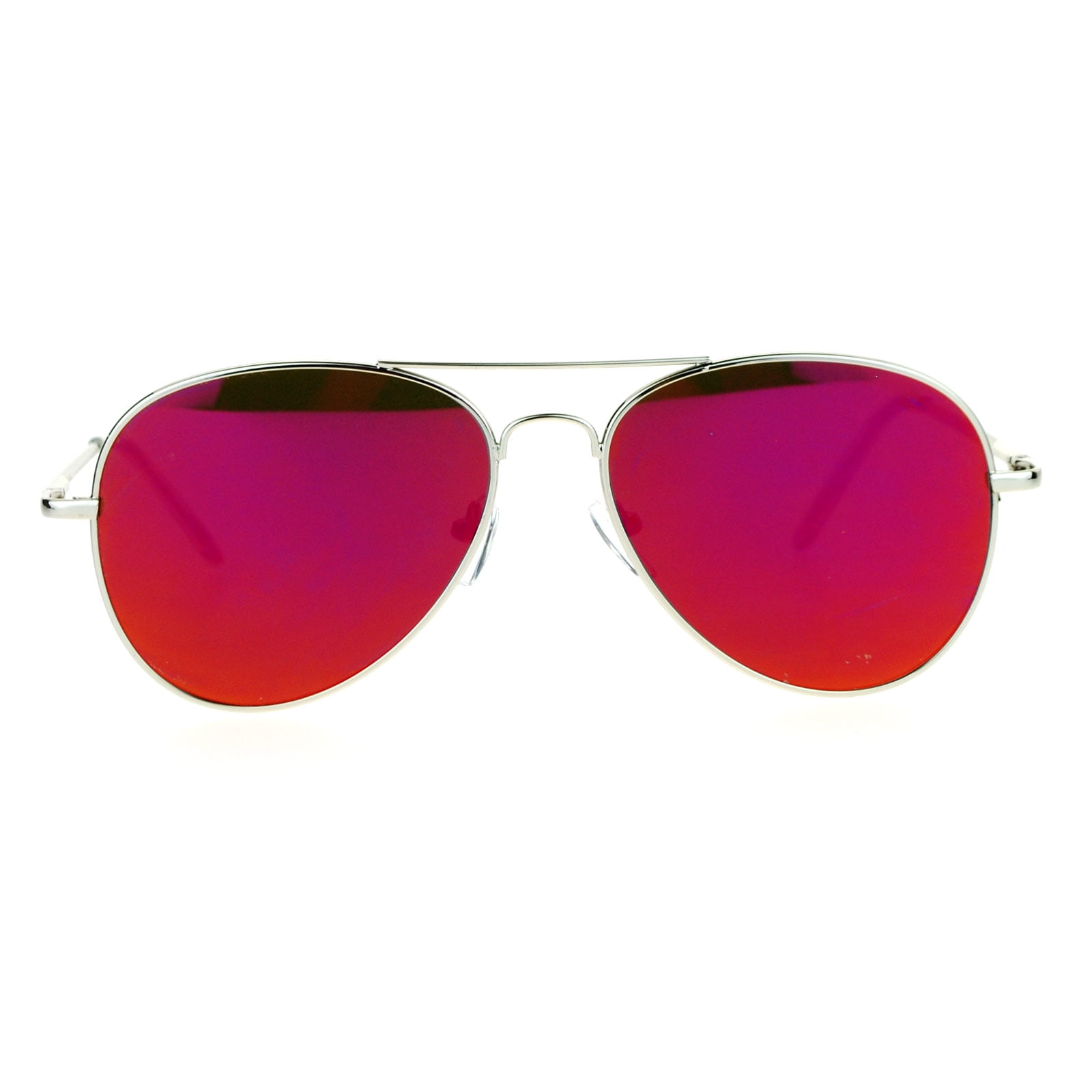 SA106 Mirrored Mirror Mens Flat Lens Pilots Metal Aviator Sunglasses