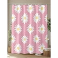 thumbnail image 4 of Retro Daisy Shower Curtain, White Floral Pink Backdrop Waterproof Shower Curtain Set with 12 Hooks Lightweight Washable Fabric Shower Curtains for Bathroom 60x72 Inches, 4 of 6