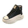 thumbnail image 2 of Womens Platform High Top Canvas Shoes Thick Sole Non Slip Casual Dress Shoes Comfortable Lace Up Sneakers, 2 of 7