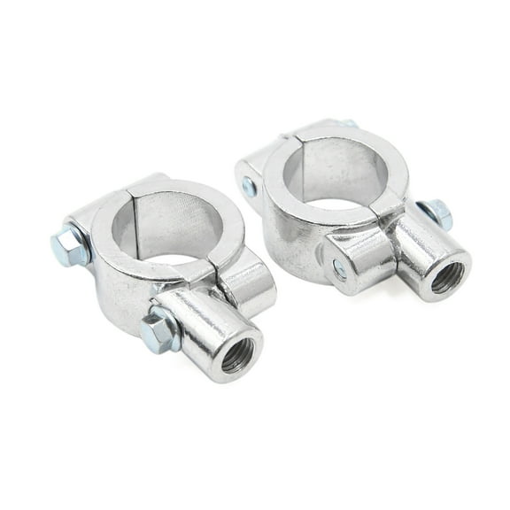 Unique Bargains Pair 10mm Thread 1" Motorcycle Handlebar Mirror Holder Clamp Adaptor Silver Tone