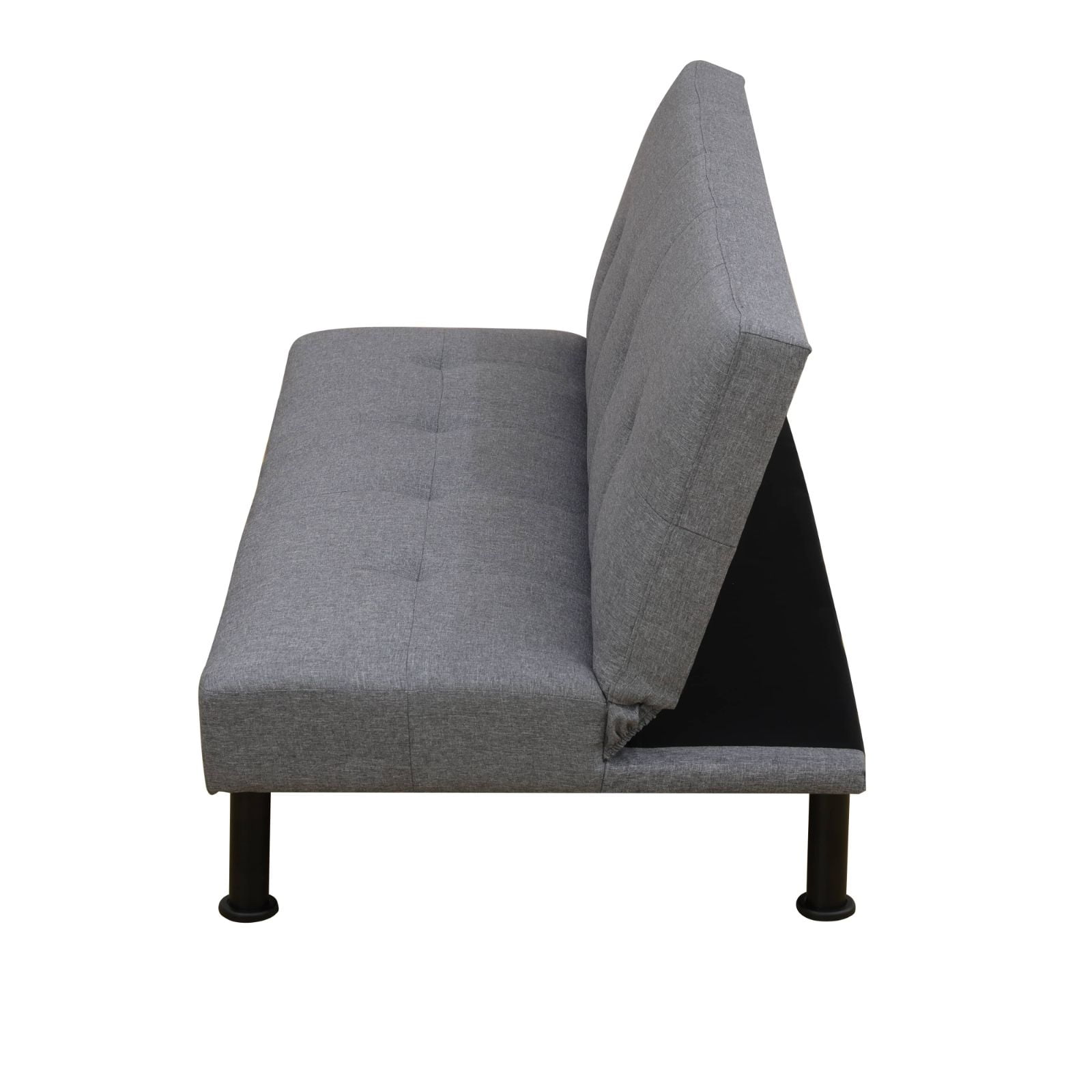 Convertible Futon Sofa Bed Linen Loveseat Adjustable Sleeper Sofa Couch for Living Room Small Apartment,Grey