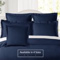 thumbnail image 6 of (2 pack) Nestl Pillow Sham Set of 2, Premium 1800 Series Double Brushed Bed Pillow Cases, Navy, King 20" X 36", 6 of 6