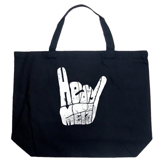 LA Pop Art Large Word Art Tote Bag - Heavy Metal