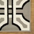 thumbnail image 4 of Superior Modern Geometric Art-Deco Trellis Power-Loomed Indoor Runner Rug, Gray, 2' 7" x 8', 4 of 5
