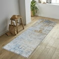thumbnail image 5 of 118*94*0.28 Bohemian Washable Area Rug, Foldable Thin Carpet, Kitchen Accent Mat Indoor for Bedroom, Living Room, Kitchen, White, 5 of 5