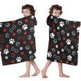 thumbnail image 4 of Paw Prints and Bones Hooded Bath Towel，50"x30" for Ages 3 To 12 Kids, Quick Dry Lightweight Soft Microfiber Hood Beach Towel Cover Up for Kids, 4 of 7