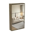 thumbnail image 4 of Prime Garden Mirror Shoe Cabinet, Mirrored Shoe Rack with 3 Tier for Entryway,Gray, 4 of 9