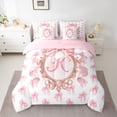 thumbnail image 3 of Homewish Kids Personalized Gifts 7pcs Bedding Comforter Set,Bowtie Latter R Queen Bedding Sets,Pink Bow Knot Queen Sheet Sets For Girls Teens,Lightweight Room Decoration Reversible, 3 of 9