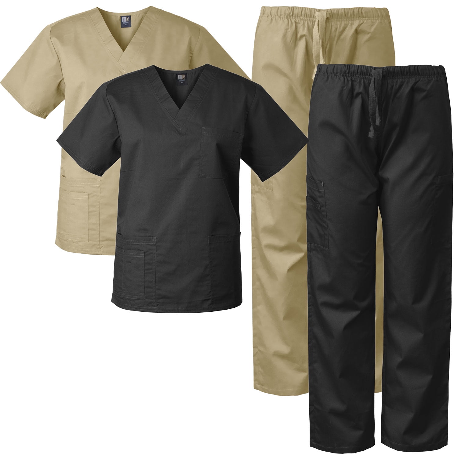 Medgear Women’s Scrubs Set Multi-Pocket Top & Pants Medical Uniform DOCH 
