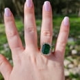 thumbnail image 5 of Emerald ring for women, Vintage emerald ring, Emerald diamond ring, Statement ring for her,, 5 of 5