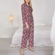 thumbnail image 3 of Balery Hearts And Lines Conjunto de Pijama con Estampado para Mujer, Conjunto de Dos Piezas con Manga Larga, Ropa de Dormir Suave con Bolsillos, Pijamas Cómodos-XX-Large, 3 of 7