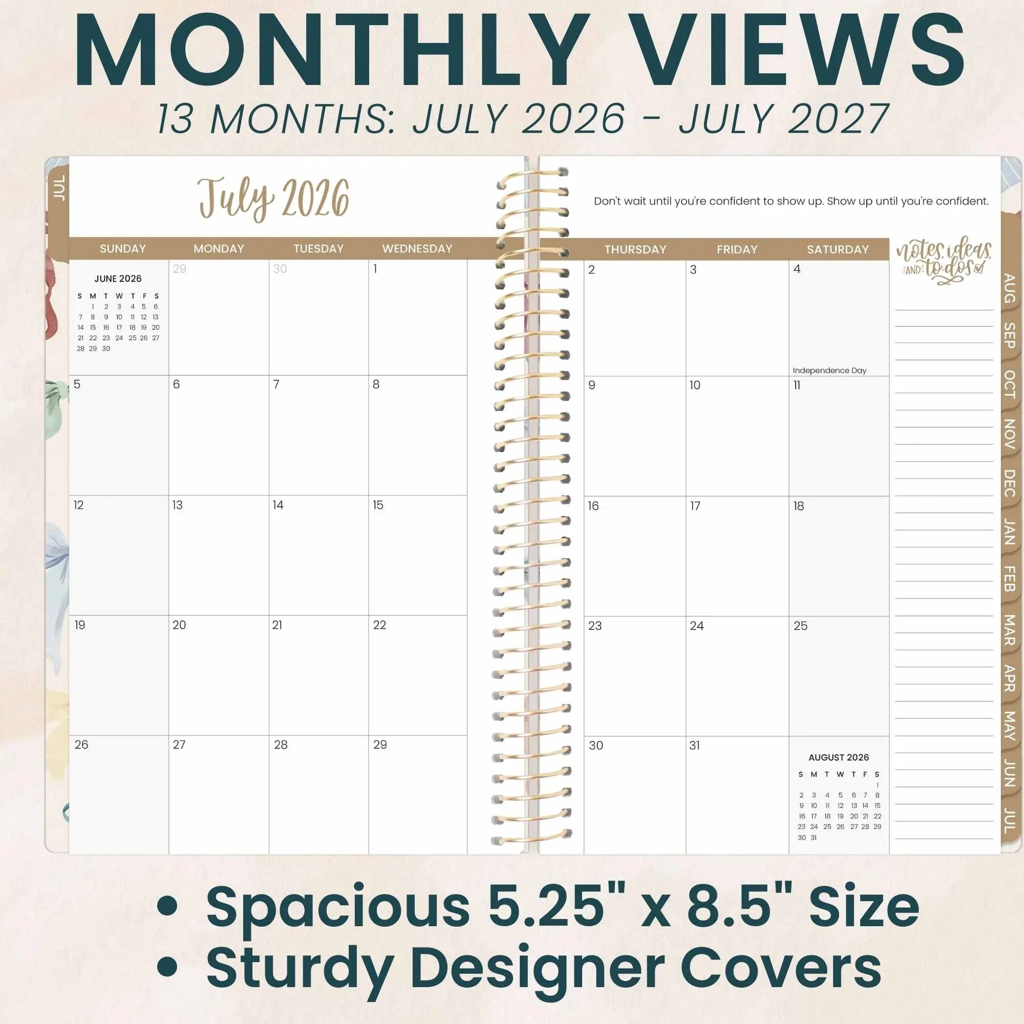 bloom daily planners 2026-2027 Academic Planner, 13 Month Monthly & Weekly Soft Cover, 5.5" x 8.25", Stickers Included, Bows