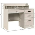 Catrimown Computer Desk with Drawers, Wood Home Office Desk with