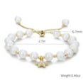 thumbnail image 2 of lureme Freshwater Cultured Pearl Bracelet for Women, Pearl Stretch Bracelet Pearl Cuff Bangle Pearl Sliding Bolo Bracelet (bl003554-4), 2 of 6