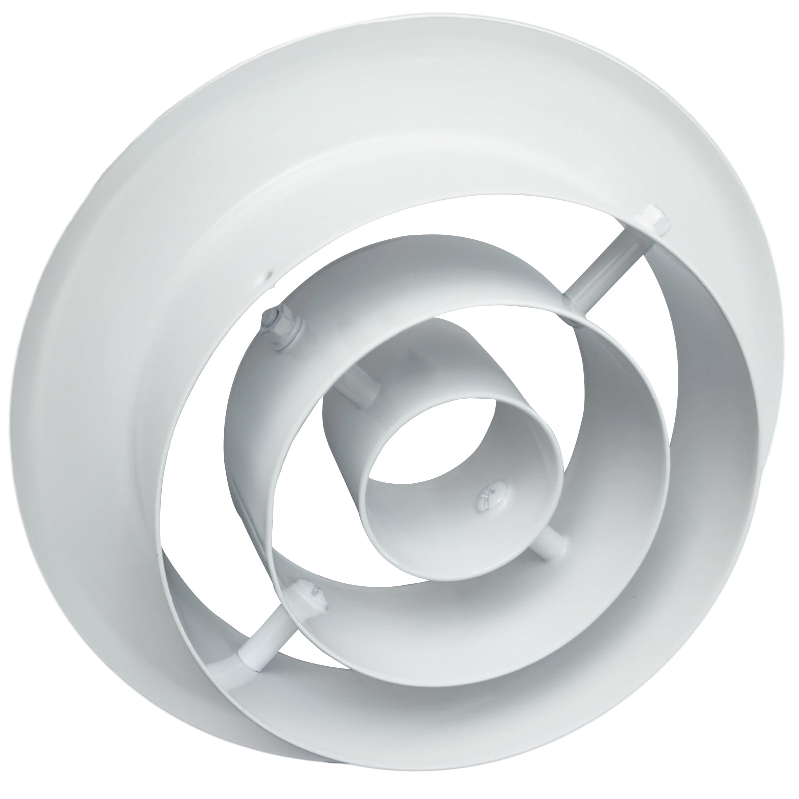 Round Air Vent Cover Circular Ceiling Diffuser for Bathroom Office Kitchen Duct Ventilation HVAC Grille Register Deflector Aluminium White Eave Roofing Soffit Exhaust Gable Vent 16 Inch [Neck Size]