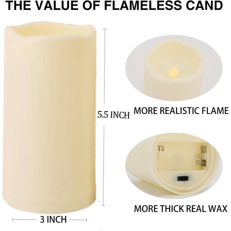 HANZIM 2-Pack LED Flameless Pillar Candles with Remote photo 4