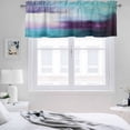 thumbnail image 3 of 2 Pack Purple Teal Valance for Window Mottled Graffiti Color Block Abstract Geometric Kitchen Valance Rod Pocket Short Curtain Topper Decorative Window Treatment for Living Room Bedroom 54"x18", 3 of 8