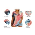 thumbnail image 3 of TIYOMI Plus Size Women's Pink Tie Dye Shirts 2X V Neck Tops Summer Shirts Short Sleeve Pullover Colorful Tee 2XL 18W 20W, 3 of 3