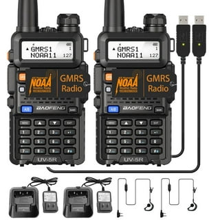 Baofeng Long Range Walkie Talkies Two Way Radios with Earpiece 2 Pack UHF  Handheld Rechargeable BF-888s Interphone for Adults or Kids Hiking Biking  Camping Li-ion Battery and Charger Included Black-2Pcs