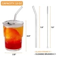 thumbnail image 4 of Vaso de vidrio Olvini de 380 ml con pajita y tapa para café helado, 4 of 7