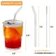 thumbnail image 4 of Vaso de vidrio Olvini de 380 ml con pajita y tapa para café helado, 4 of 7