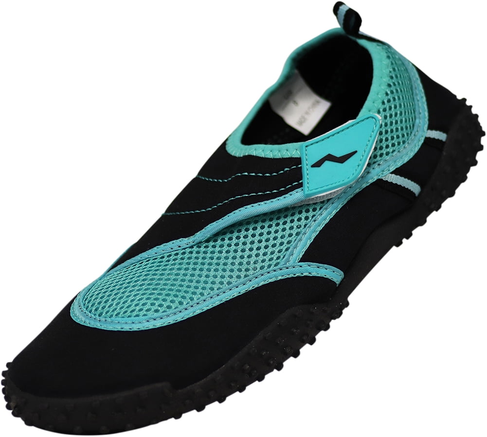 NORTY Womens Water Shoes Adult Female Pool Shoes Black Teal 5 - Walmart.com